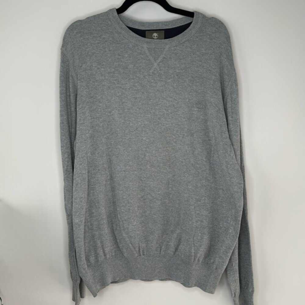 Timberland Men Gray Long Sleeve Crewneck Sweater  Plus Size XXL